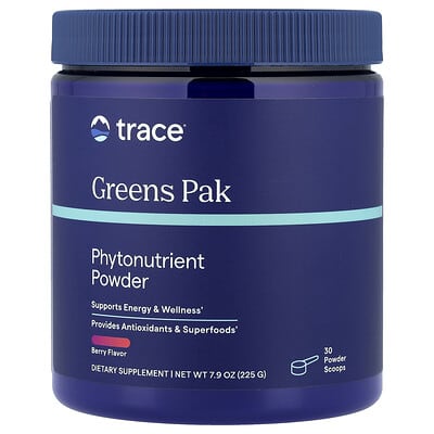 Trace, Greens Pak, Phytonutrient Powder, Berry Flavor, 7.9 oz (225 g)