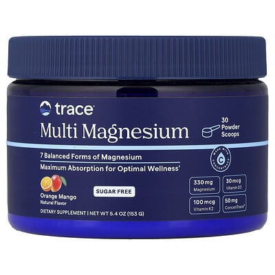 Trace, Multi-Magnesium, Orange-Mango Flavor, 5.4 oz (153 g)