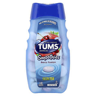 Tums, Extra silné antacidum, smoothie, fúzia lesných plodov, 750 mg, 140 žuvacích tabliet