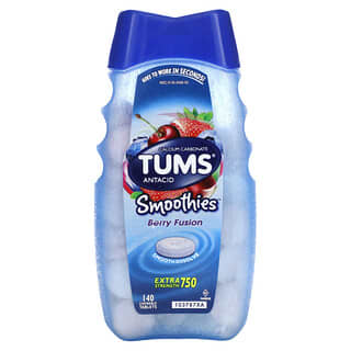 Tums, Extra Strength Antacid, Smoothies,  Berry Fusion, 140 Chewable Tablets