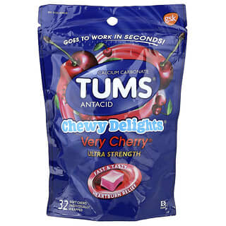 Tums, Antiácido ultraconcentrado, Muy cereza, 32 comprimidos masticables blandos (1177 mg por comprimido)