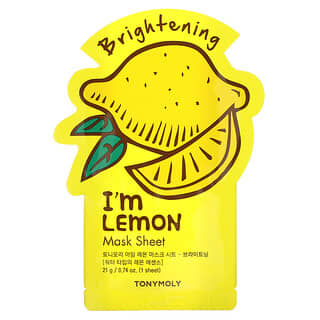 Tony Moly (توني مولي)‏, I'm Lemon، قناع ورقي تجميلي لتفتيح البشرة، قناع ورقي واحد، 0.74 أونصة (21 جم)