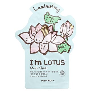 TonyMoly, I'm Lotus, Płatek maski rozświetlającej, 1 arkusz, 21 g