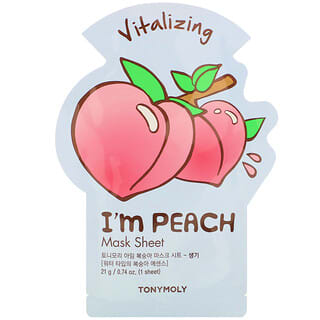 Tony Moly, I'm Peach, Mascarilla de belleza revitalizante en lámina, 1 lámina, 21 g (0,74 oz)