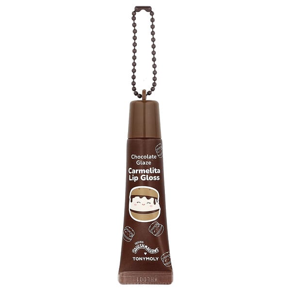 TonyMoly, Original Squishmlows™, Carmelita 열쇠 고리 립글로스, 초콜릿 글레이즈, 11g(0.38oz)