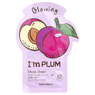 TonyMoly, Masca de înfrumusețare I'm Plum, strălucitoare, 1 foaie, 21 g
