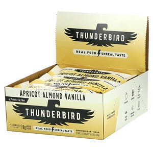 Thunderbird, ألواح الأطعمة فائقة القيمة الغذائية ، المشمش واللوز والفانيليا ، 12 لوحًا ، 1.7 أونصة (48 جم) لكل لوح