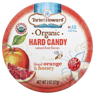 Torie & Howard, حلوى صلبة عضوية، برتقال أحمر وعسل، 2 أونصة (57 جم)