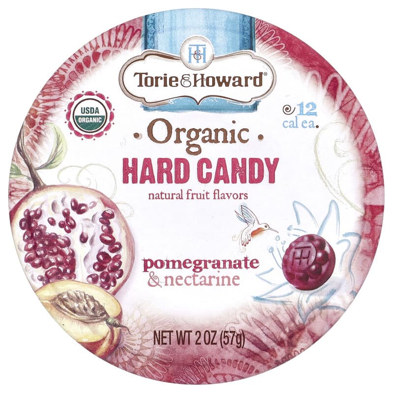 オーガニック、ハードキャンディ、ザクロ＆ネクタリン、2 oz (57 g)