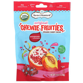 Torie & Howard, Original Chewie Fruities ، قطع حلوى عضوية قابلة للمضغ ، الرمان والنكتارين ، 4 أونصة (113.40 جم)