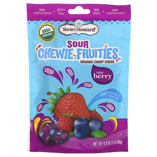 Torie & Howard, Sour Chewie Fruities, Organic Candy Chews, Sour Berry, 4 oz (113.40 g)