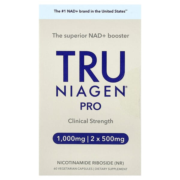 Tru Niagen, Pro, Nicotinamide Riboside, 60 Vegetarian Capsules (500 mg per Capsule)