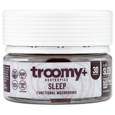 Toroomy Nootropics, Sleep, Functional Mushroom Gummies, Black Raspberry Flavor, 30 Gummies, 4.76 oz (135 g)