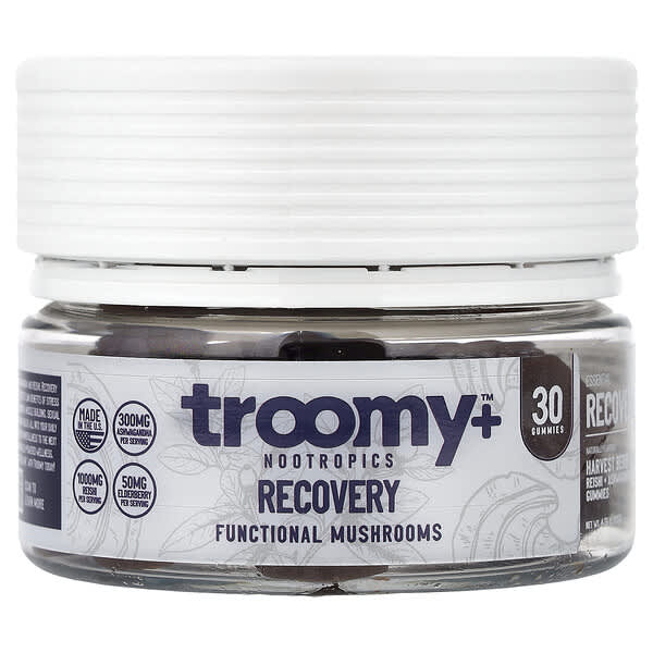 Troomy Nootropics Recovery, Functional Mushrooms Gummies, Harvest Berry Acai, 30 Gummies