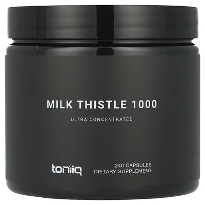 Toniiq, Milk Thistle 1000, 1000 mg, 240 Capsules (500 mg per capsule)