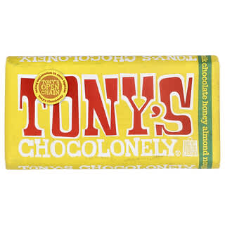 Tony's Chocolonely, ミルクチョコレートバー、ハニーアーモンドヌガー、180g（6.35オンス）
