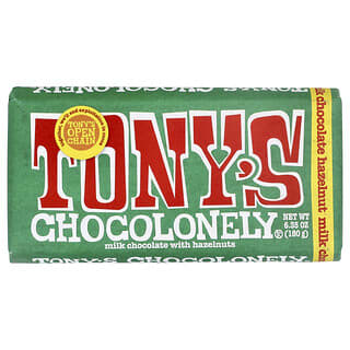 Tony's Chocolonely, Milk Chocolate Bar with Hazelnuts, Milchschokoladenriegel mit Haselnüssen, 180 g (6,35 oz.)