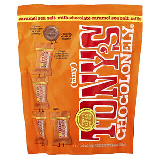 Tony's Chocolonely, Tiny Milk Chocolate, Caramel Sea Salt, 14 Pieces, 0.32 oz (9 g) Each