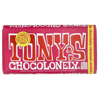 Tony's Chocolonely, Milk Chocolate Bar with Caramel and Butter Cookie, 6.35 oz (180 g)