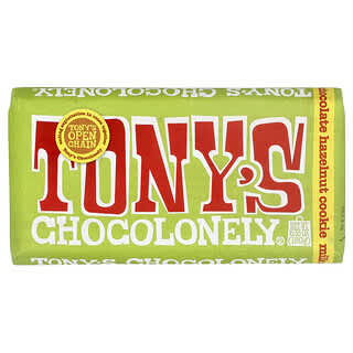 Tony's Chocolonely, Milk Chocolate Bar, Milchschokoladenriegel, Haselnusskeks, 180 g (6,35 oz.)