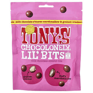 Tony's Chocolonely, Lil' Bits, Milk Chocolate Covered Bits, mit Milchschokolade überzogene Bits, S'Mores-Marshmallow und Graham-Cracker, 113 oz. (4 oz.)