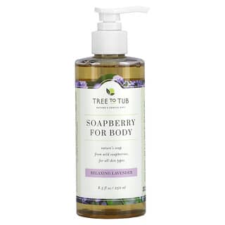 Tree To Tub, Soapberry Moisturizing Body Wash Soap, Sulfate Free, pH Balanced for Dry, Sensitive Skin, Lavender, 8.5 fl oz (250 ml)