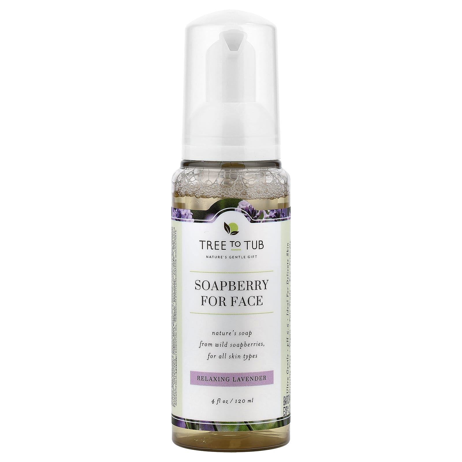 Tree To Tub, очищающее средство для лица с мыльным деревом, для всех типов кожи, расслабляющая лаванда, 120 мл (4 жидк. унции)