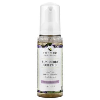 Tree To Tub, Soapberry Gentle Foaming Face Wash Cleanser, Moisturizing, pH Balanced for Dry, Sensitive Skin, Lavender, 4 fl oz (120 ml)