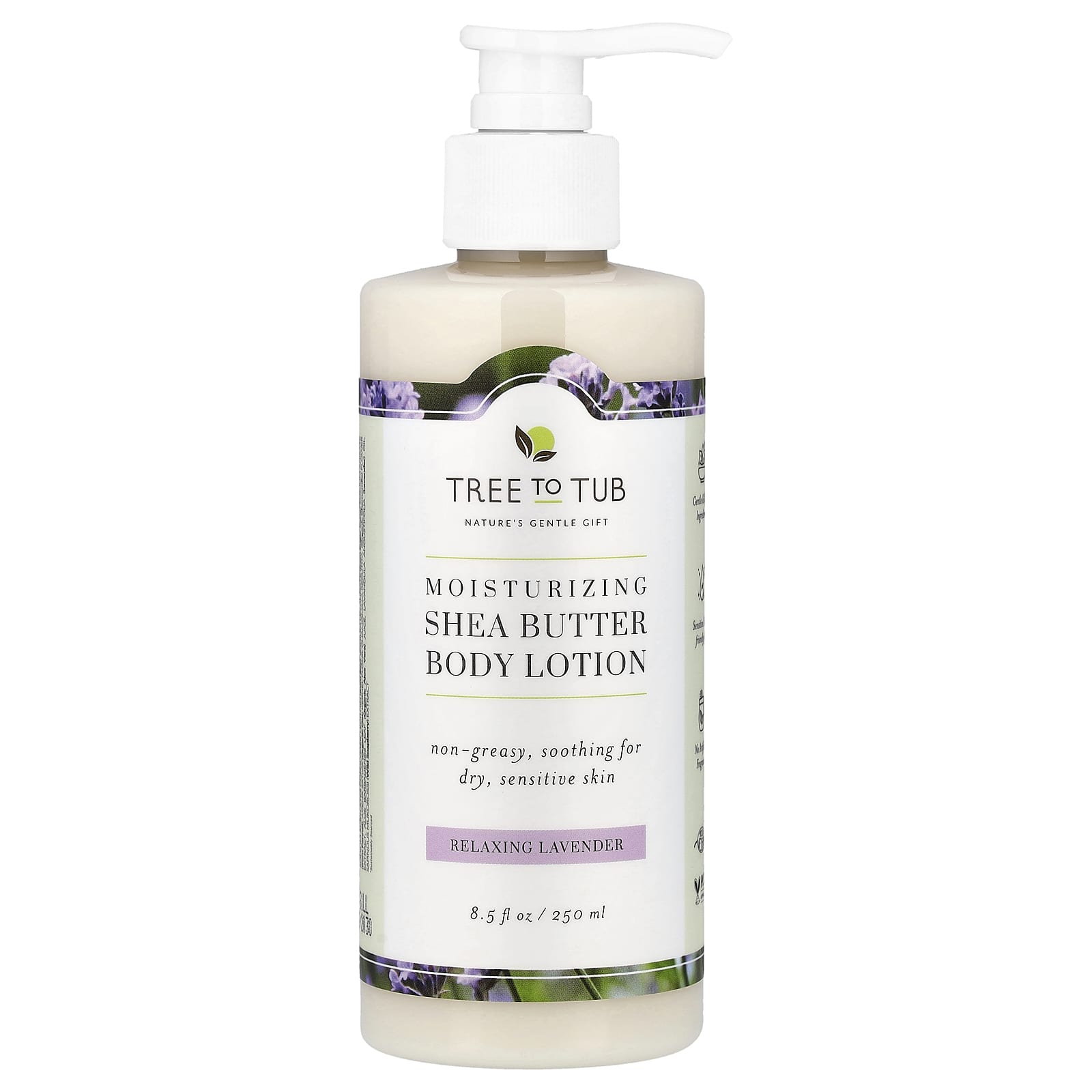Tree To Tub シアバター ボディローション 250ml ×４本 シアバターボディローション、リラックスラベンダー、250ml（8.5液量