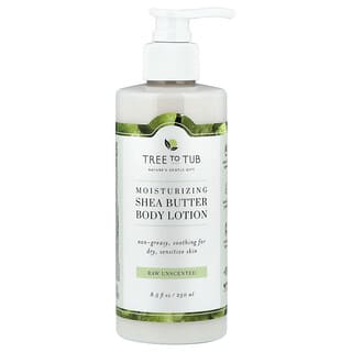 Tree To Tub, Sheasmør fuktighetsgivende kroppslotion, ikke-fettete, fuktighetsgivende for tørr, sensitiv hud, uparfymert, 8.5 fl oz (250 ml)