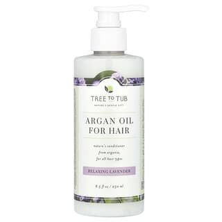 Tree To Tub, Condicionador de Óleo de Argão, Todos os Tipos de Cabelo, Lavanda Relaxante, 250 ml (8,5 fl oz)