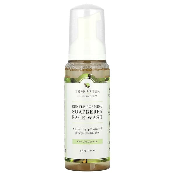 Tree To Tub, 솝베리 젠틀 포밍 페이스 워시, 건조하고 민감성 피부용, 무향, 120ml(4fl oz)