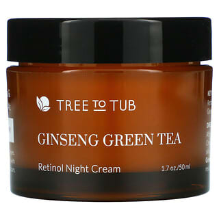 Tree To Tub, Gentle Anti-Aging Retinol Night Cream for Sensitive Skin, Ginseng & Green Tea, 1.7 fl oz (50 ml)