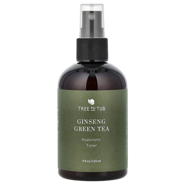 Tree To Tub, 하이드레이팅 페이셜 토너 스프레이, 인삼 녹차, 120ml(4fl oz)