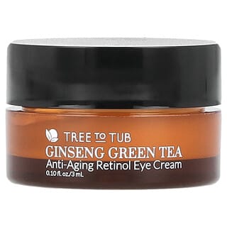 Tree To Tub, Crema antienvejecimiento para el contorno de los ojos con ginseng, té verde y retinol, 3 ml (0,10 oz. líq.)