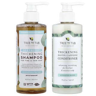 Tree To Tub, Thickening Shampoo & Conditioner Set, Soapberry, 2 Piece Set, 8.5 fl oz (250 ml) Each