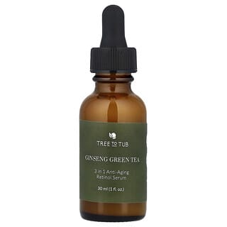 Tree To Tub, Ginseng Green Tea 3-in-1 Anti-Aging Retinol Serum, 1 fl oz (30 ml)