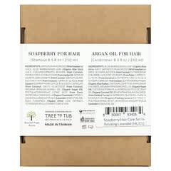 Tree To Tub, Kit de soins capillaires aux noix de lavage, Pour tous types de cheveux, Lavande relaxante, Kit de 2 produits, 250 ml chacun