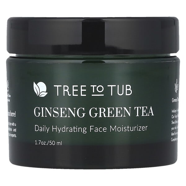 Tree To Tub, Ceai verde de ginseng, crema de fata pentru hidratare profunda, 1,7 fl oz (50 ml)