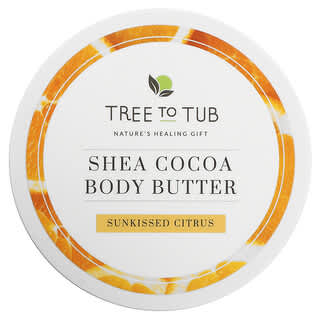Tree To Tub, Shea Butter Moisturizing Body Butter Cream, Non-Greasy, Hydrating for Dry, Sensitive Skin, Citrus, 6.7 fl oz (200 ml)