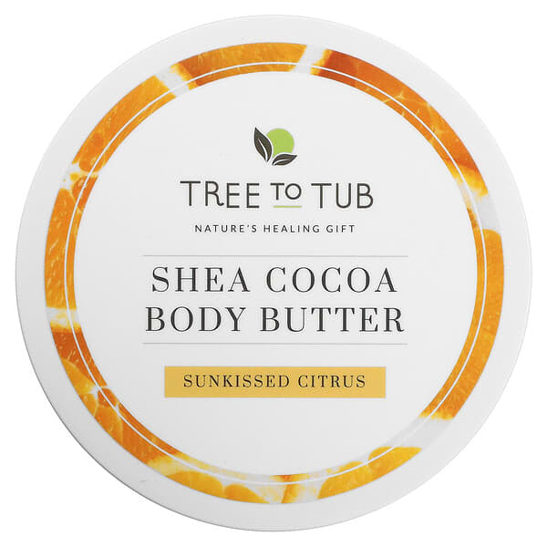 Tree To Tub, シアバター保湿ボディバタークリーム、べたつかない、乾燥敏感肌用保湿、シトラス、200ml（6.7液量オンス）