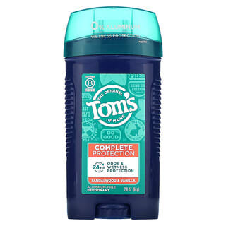 Tom's of Maine, Дезодорант для комплексной защиты, без алюминия, сандаловое дерево и ваниль, 64 г (2,6 унции)  