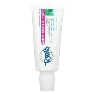 Tom's of Maine, Natural Antiplaque & Whitening Toothpaste, Fluoride-Free, Peppermint, 1 oz (28.3 g)