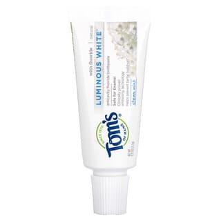 Tom's of Maine, Natural Luminous White Anticavity Fluoride Toothpaste, Clean Mint, 0.75 oz (21.2 g)