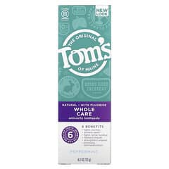 Tom's of Maine, Whole Care, Natural Anticavity Toothpaste with Fluoride, Peppermint, 4.0 oz (113 g)