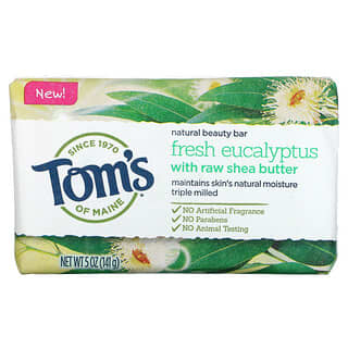 Tom's of Maine, Barre de savon beauté naturelle, Eucalyptus frais et beurre de karité brut, 141 g