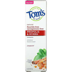 Tom's of Maine, Pasta dental con propóleo y mirra, Antiplaca natural, Sin fluoruro, Canela y menta, 155,9 g (5,5 oz)