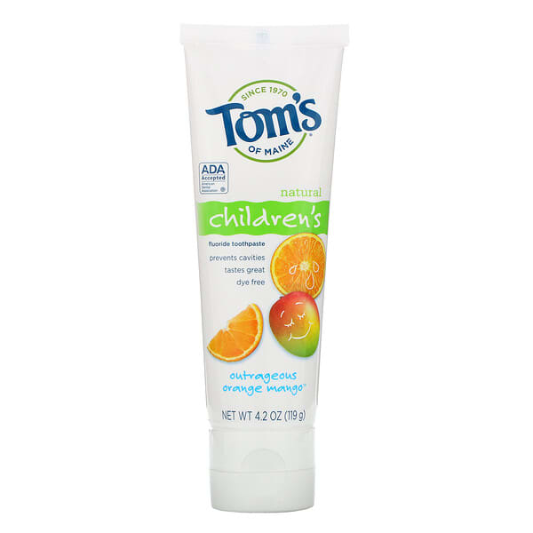 Tom's of Maine, 天然 子供用フッ素入り歯磨き粉、アウトレイジャス・オレンジ・マンゴー、4.2 oz (119 g)