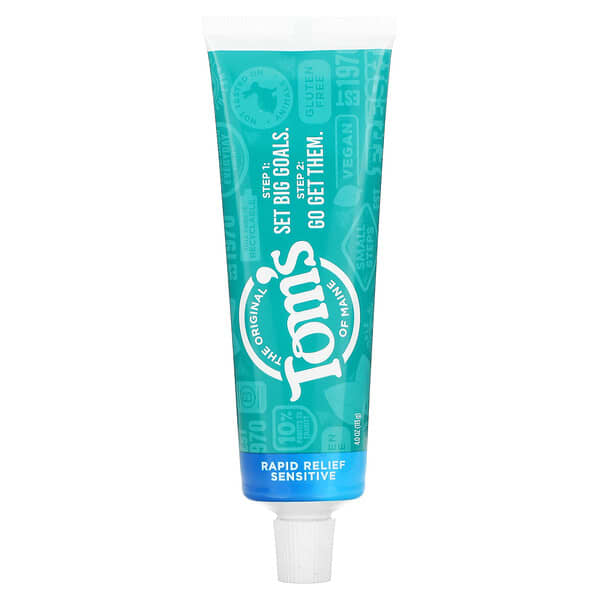 Tom's of Maine‏, Rapid Relief Sensitive Toothpaste For Sensitive Teeth, Fluoride-Free, Fresh Mint, 4 oz (113 g)