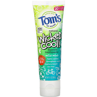Tom's of Maine, Wicked Cool !, Pasta dental con fluoruro natural, Niños de 8 años en adelante, Menta silvestre, 144 g (5,1 oz)